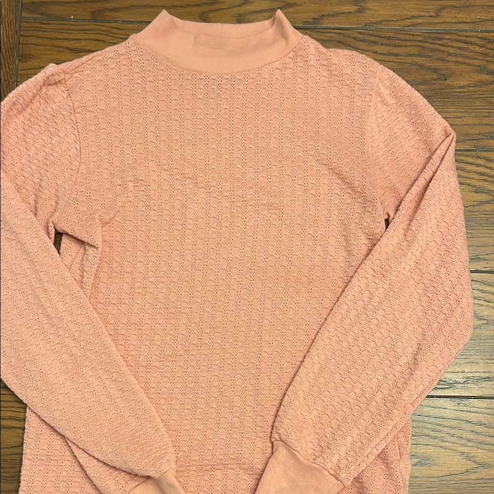 J. Crew Peachy Pink Textured Turtleneck Sweater
